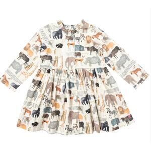 EUC Pink Chicken Girls Autumn Dress - Animals of Africa - Sz 4T